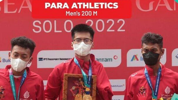 Atlet Para Athletic Indonesia saat memborong tiga medali (SinPo.id/Instagram)