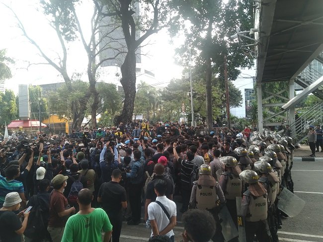 Demonstrasi menolak kenaikan harga BBM. Foto: SinPo.id/Zikri Maulana