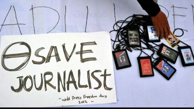 Aksi protes tolak kekerasan terhadap wartawan (Ist)