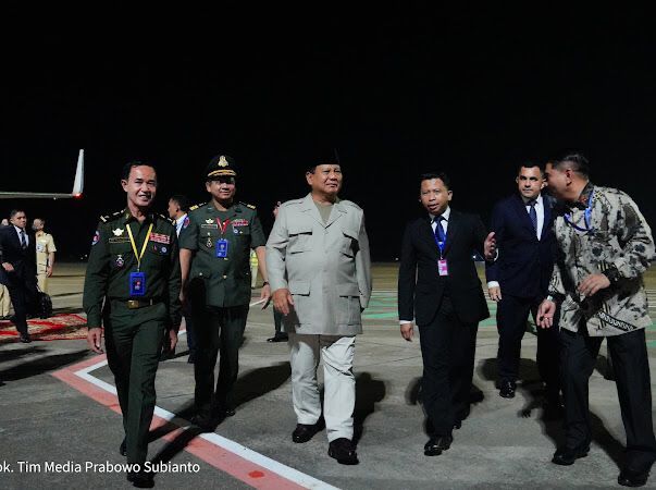 Prabowo saat tiba di Phnom Penh/Tim Media
