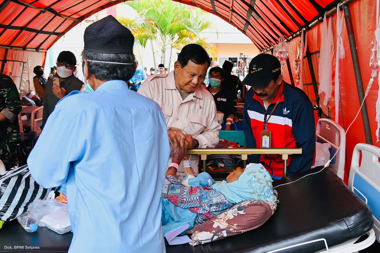 Prabowo langsung meninjau lokasi korban gempa Cianjur/Tim Media