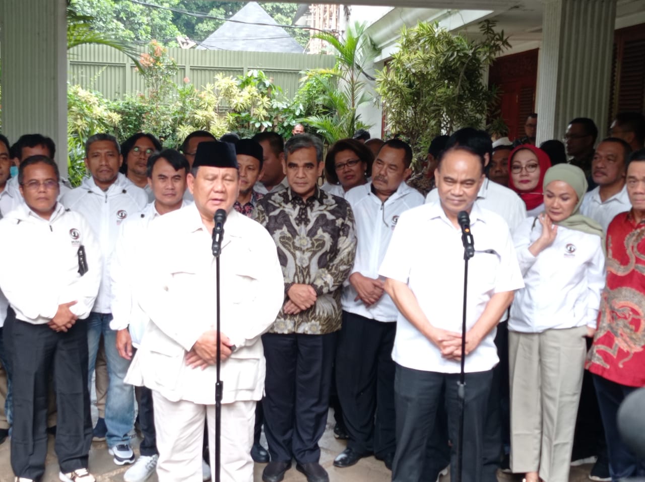 Prabowo saat menerima kedatangan Projo di Kertanegara, Jakarta Selatan/SinPo.id