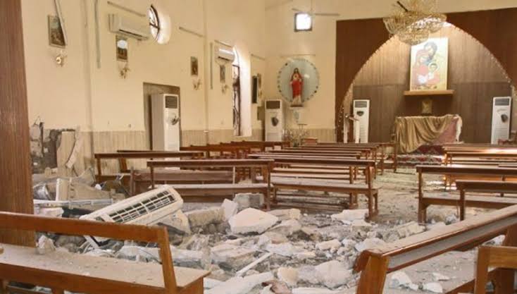 Gereja di Kongo yang hancur akibat serangan bom/ Gazettengr
