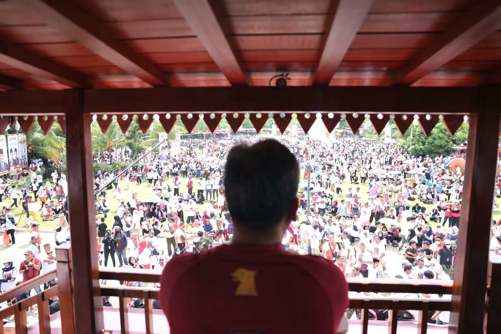 Muzani saat berpidato di depan kader Gerindra/Tim Media