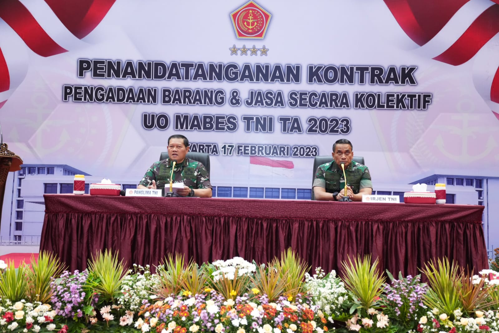 Penandatangan Kontrak Pengadaan Barang dan Jasa Secara Kolektif Unit Organisasi Markas Besar (UO Mabes) TNI Tahun Anggaran 2023