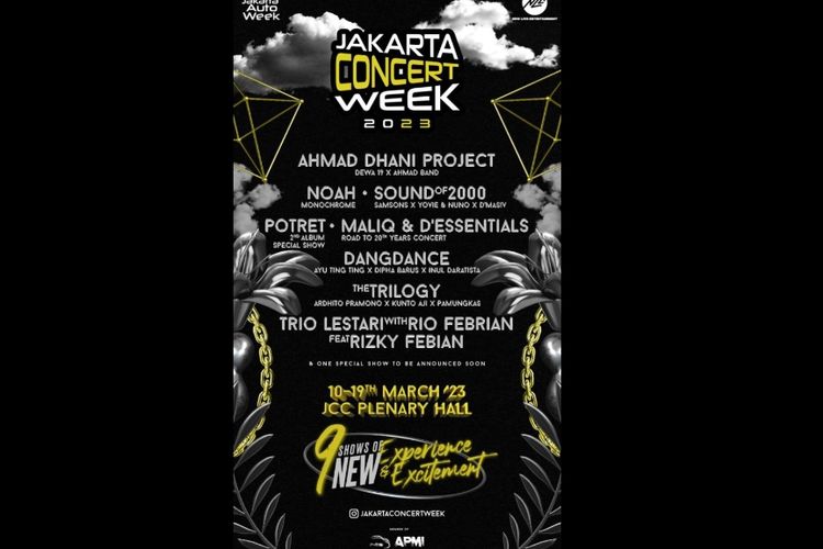 Jakarta Concert Week (JCW) 2023 di Plenary Hall Jakarta Convention Center mulai 10 Maret hingga 19 Maret 2023.(Dok. New Live Entertainment)