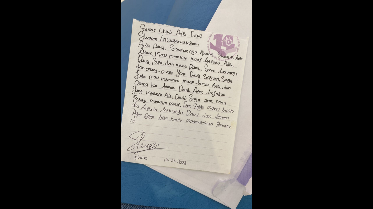 Surat Shane Lukas dengan logo yang dikaitkan dengan AJI (SinPo.id/ Dok. AJI)