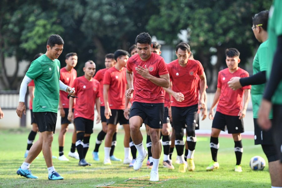 Pemain Timnas Indonesia dalam sesi latihan jelang laga menghadapi Burundi (SinPo.id/PSSI)