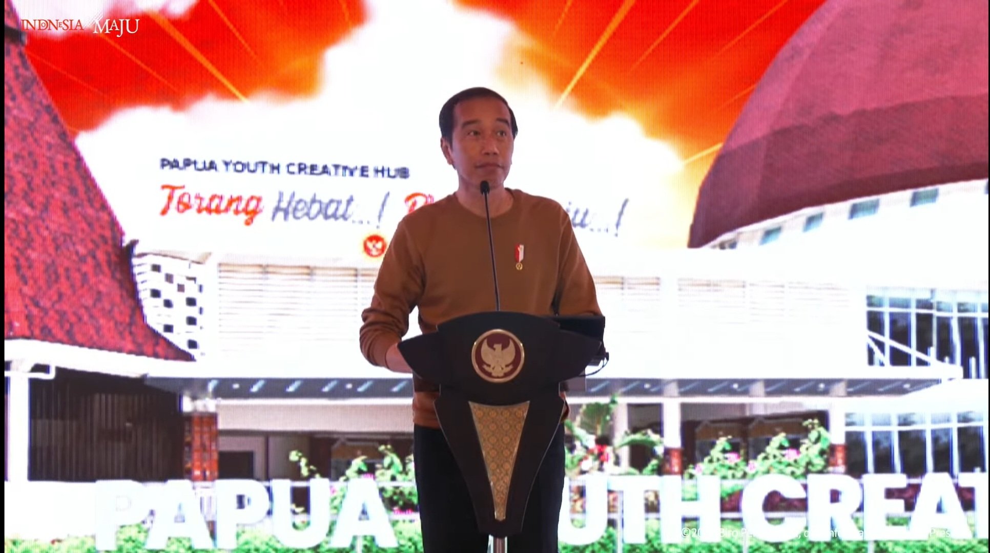 Presiden Jokowi saat peresmian Papua Youth Creative Hub di Jayapura (SinPo.id/ YouTube Sekretariat Presiden)