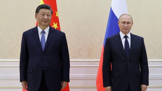Presiden China Xi Jinping (kiri) dan Presiden Rusia Vladimir Putin (kanan)/SinPo.id/AFP