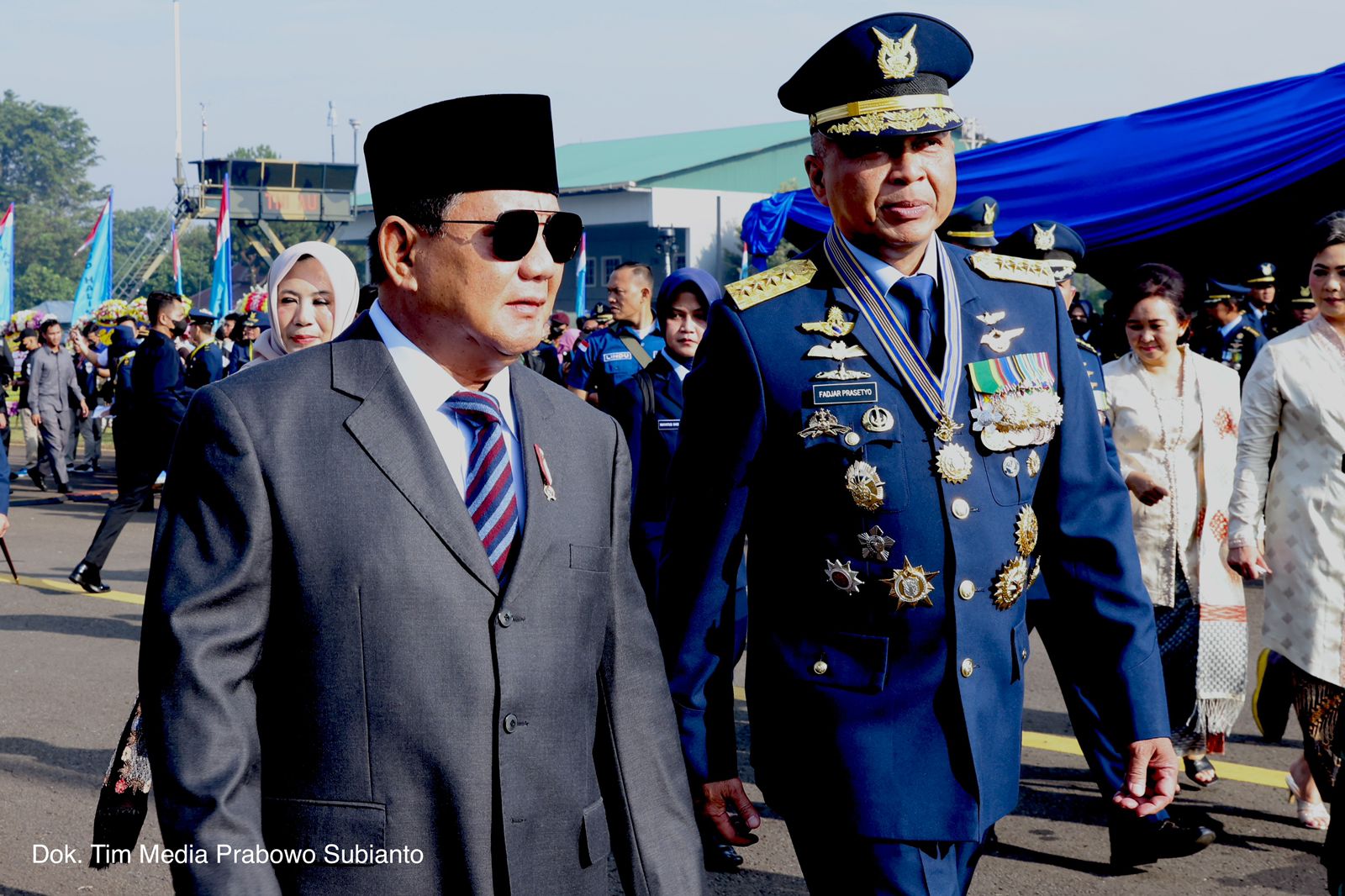 Kehadiran Menhan Prabowo Subianto dalam acara HUT TNI AU/SinPo.id/Tim Media