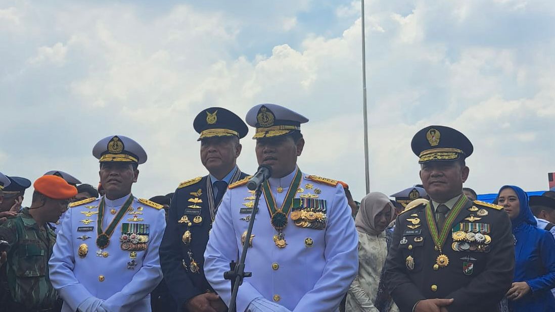 Panglima TNI Laksamana Yudo Margono di HUT TNI AU ke-77 (SinPo.id/ Jihan)