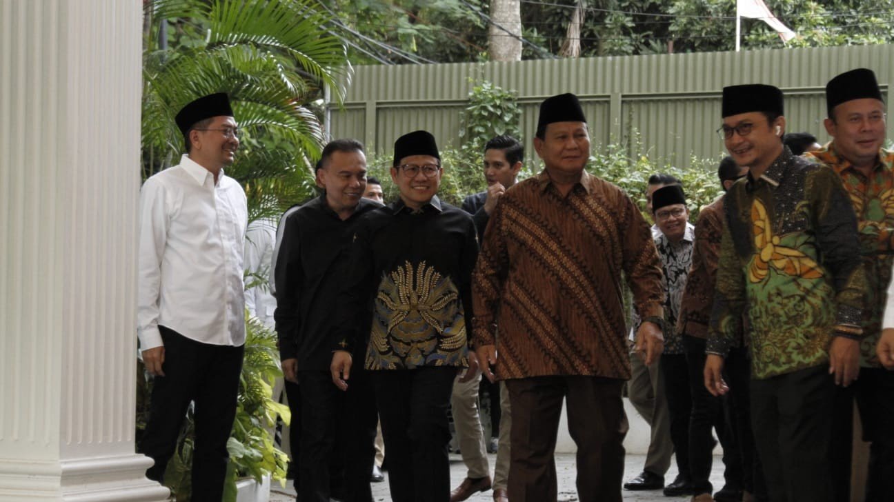Prabowo Subianto saat bertemu dengan Muhaimin Iskandar (SinPo.id/ Ashar)
