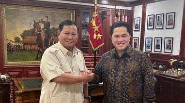 Prabowo Subianto bersama Erick Thohir (SinPo.id/ Instagram)