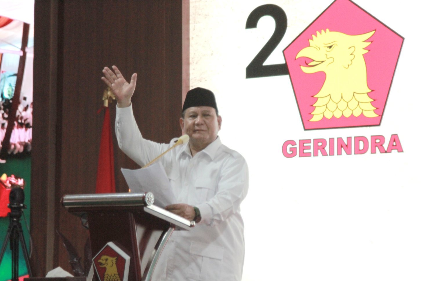 Ilustrasi. Ketua Umum Partai Gerindra Prabowo Subianto menghadiri HUT Ke-15 Partai Gerindra di Kantor DPP Partai Gerindra (Ashar/SinPo.id)