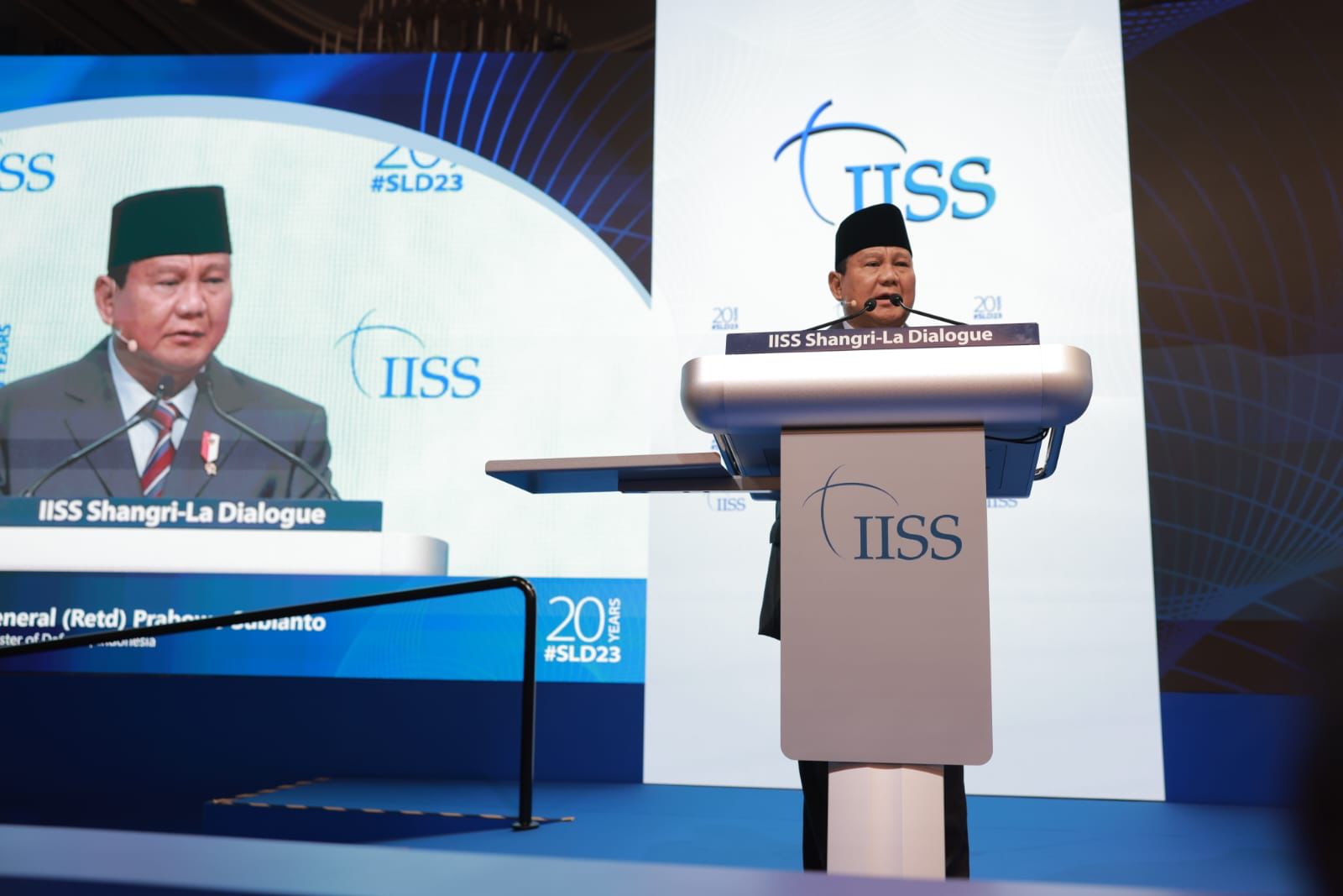 Prabowo berpidato di ISS Shangri-La Dialogue (Sinpo.id/Tim Media)