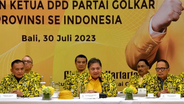 Ketua Umum Partai Golkar Airlangga Hartarto menggelar pertemuan dengan Ketua DPD Partai Golkar se-Indonesia. (SinPo.id/Antara)