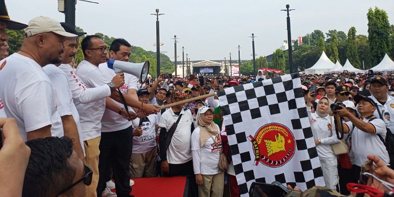 Suasana Jalan Sehat partai sayap Gerindra (Sinpo.id/Anam)