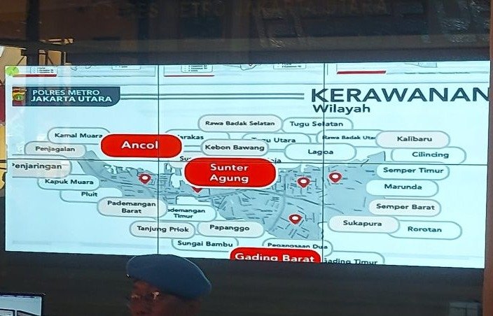 Wilayah rawan tindak kriminal di Jakarta Utara ditampilkan Polres Metro Jakarta Utara pada Jumat, 11 Agustus 2023. (SinPo.id/Antara)
