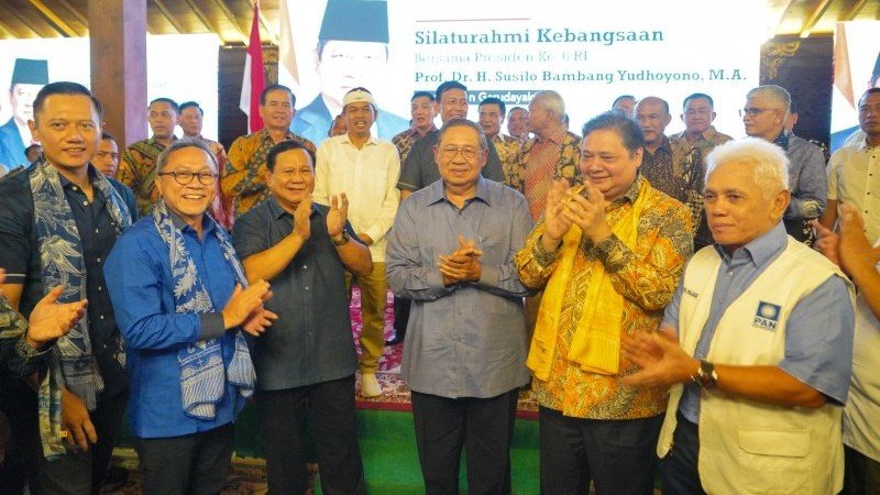 Silaturahmi Prabowo dengan Ketum Parpol Koalisi Indonesia Maju (SinPo.id/ Ashar)
