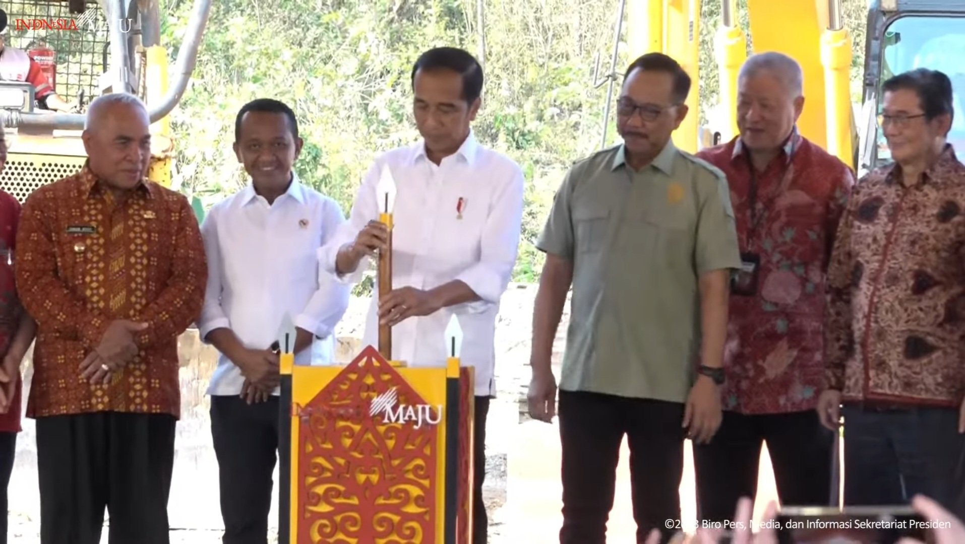 Presiden Joko Widodo saat groundbreaking pembangunan Hotel Nusantara di IKN (SinPo.id/ Setpres)