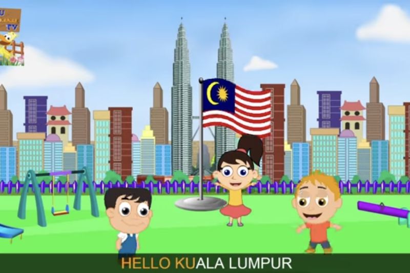 Tangkapan klip video lagu “Hello Kuala Lumpur” yang diduga adalah jiplakan lagu “Halo-Halo Bandung” asal Indonesia, di laman YouTube Lagu Kanak TV.  (SinPo.id/Antara)