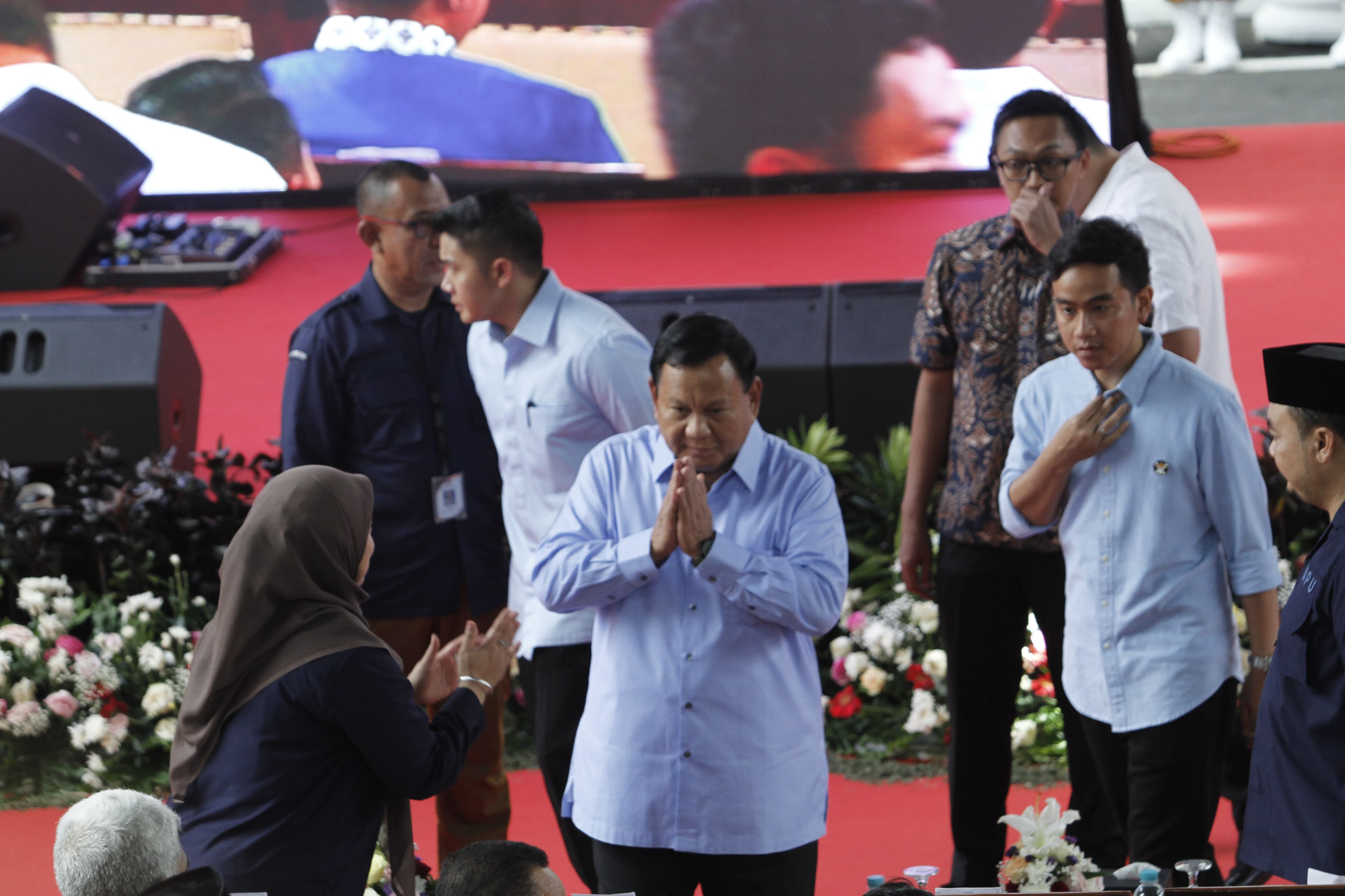 Prabowo-Gibran di acara deklarasi pemilu damai (Sinpo.id/Tim Media)