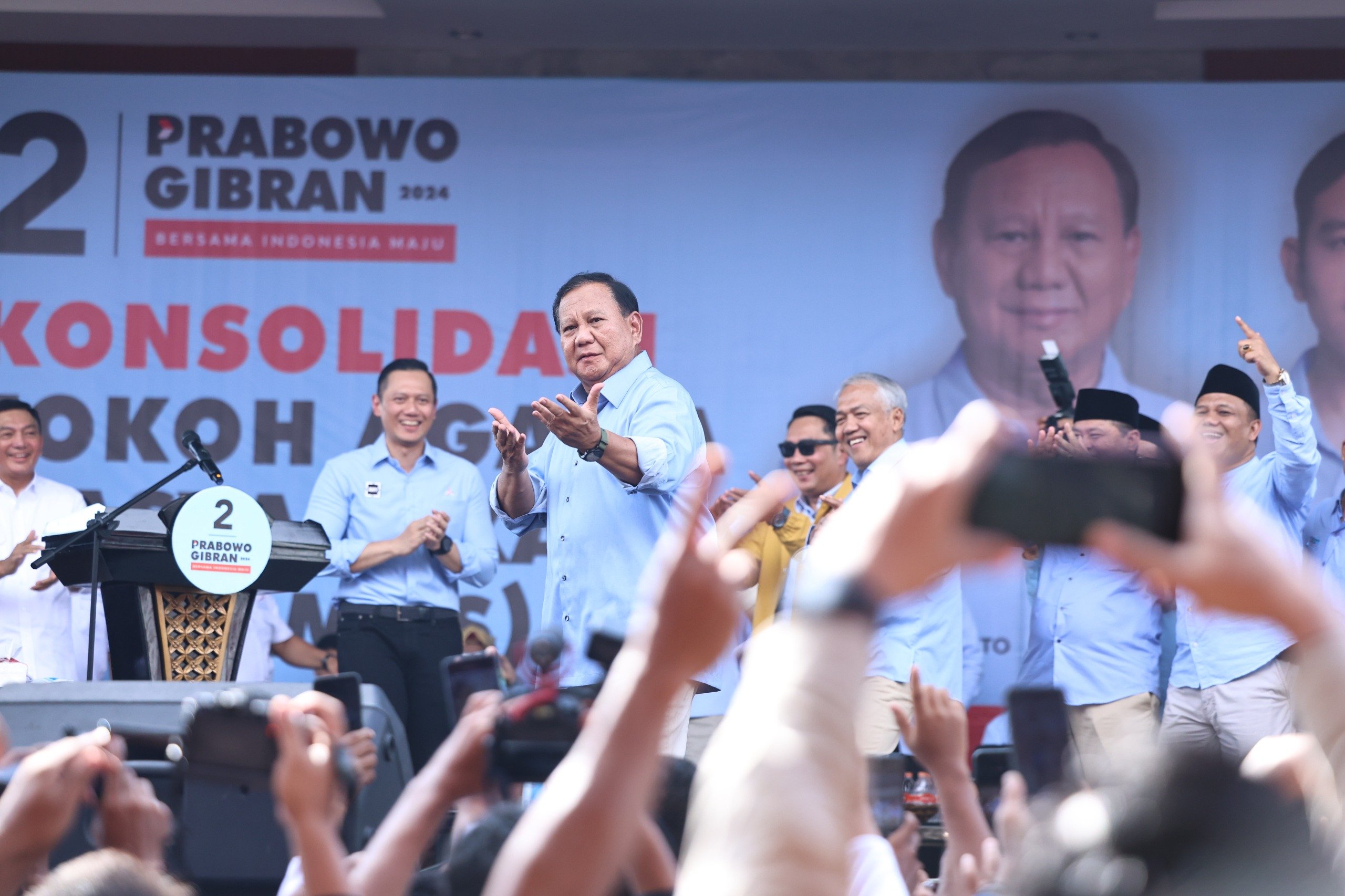Prabowo disambut para pendukungnya (Sinpo.id/Tim Media)