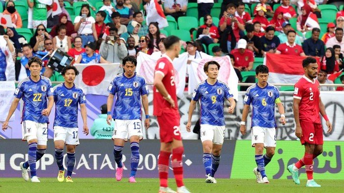 Timnas Indonesia menyerah 1-3 dari Jepang di laga terakhir Grup D Piala Asia 2023. (SinPo.id/AFP)