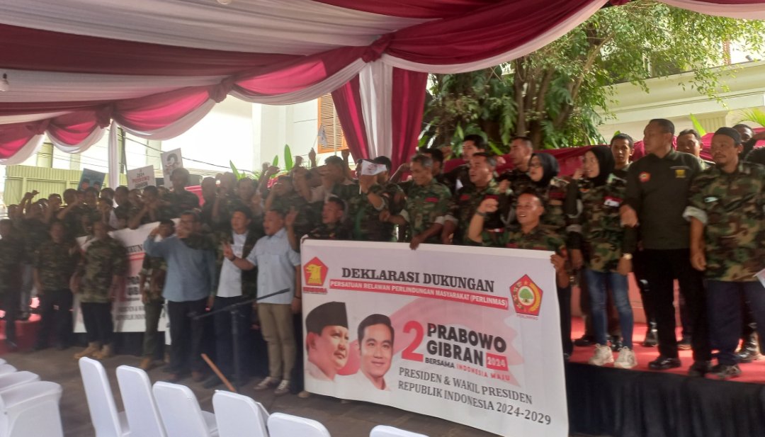 Deklarasi dukungan dari Perlinmas ke Prabowo-Gibran (SinPo.id/ Khaerul Anam)