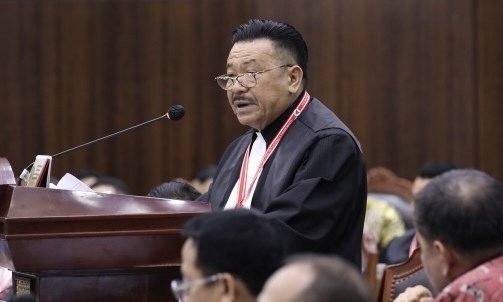 Wakil Ketua Tim Pembela Prabowo-Gibran, Otto Hasibuan. (SinPo.id/dok MK)