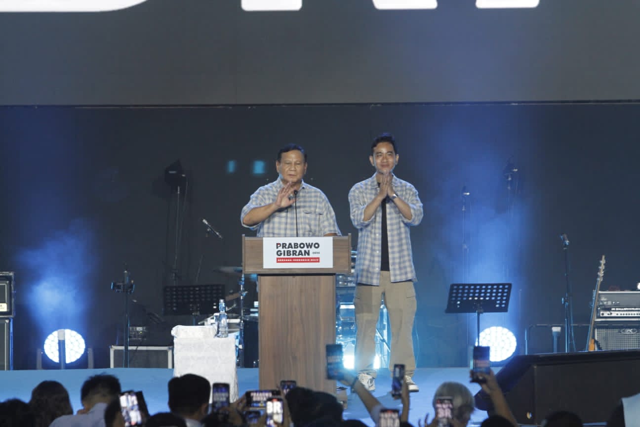 Prabowo ketika berpidato di Istora Senayan (Sinpo.id/Ashar)