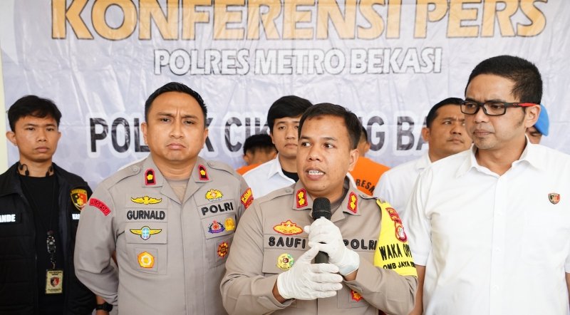 Konferensi pers Polres Metro Bekasi (SinPo.id/ Humas Polda Metro Jaya)