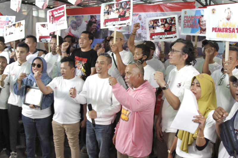 Relawan JMP 08 Deklarasi mendukung Prabowo Presiden 2024 (Ashar/SinPo.id)