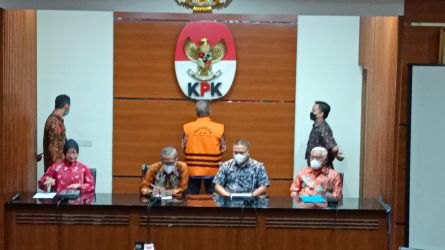 Konferensi pers penetapan tersangka Hakim Agung Sudrajad Dimyati/SinPo.id